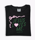 Jesus Loves Me Ribbon Graphic Unisex Tee - Comfort Colors