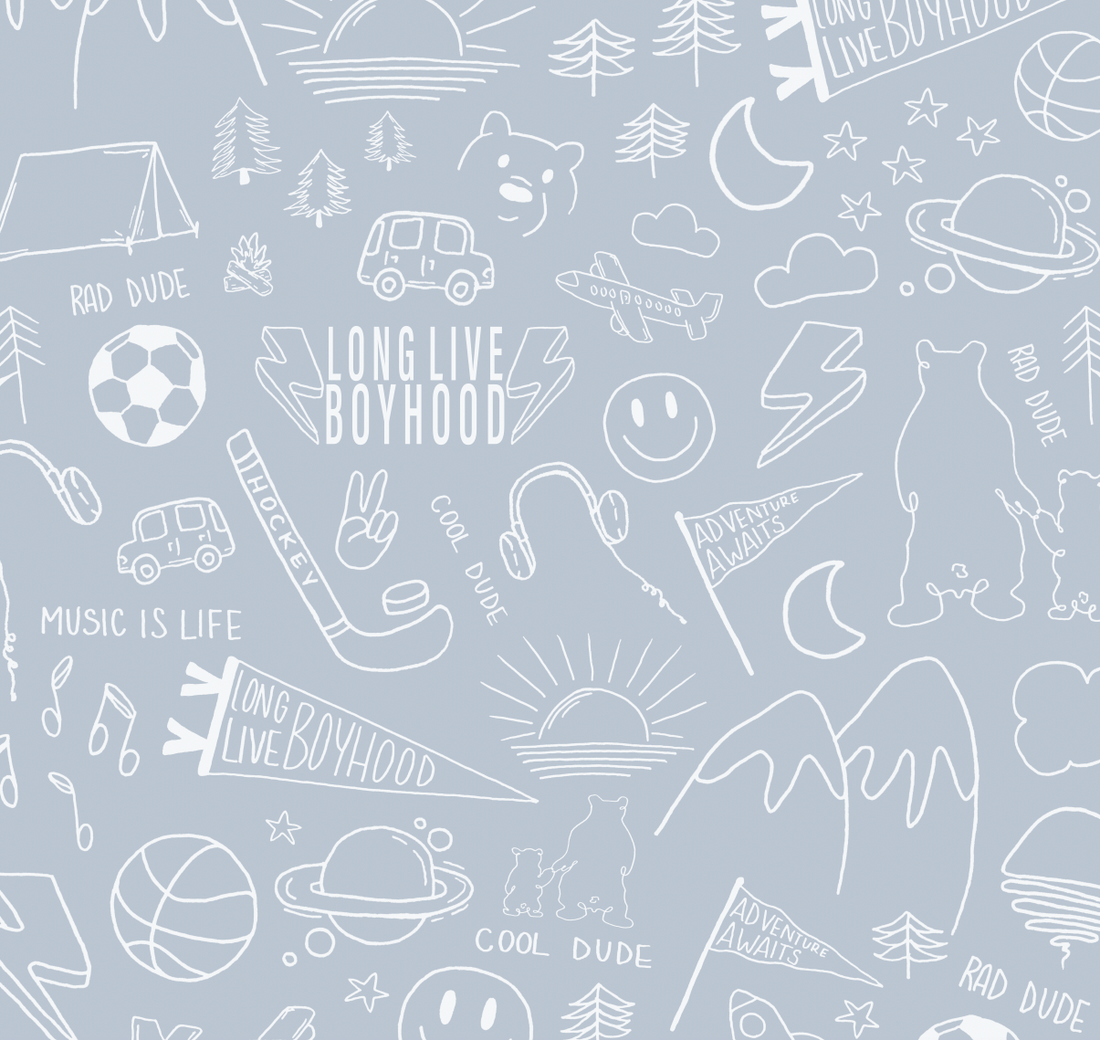 Ozzy Abstract Wallpaper - Navy & White Bohemian Peel and Stick
