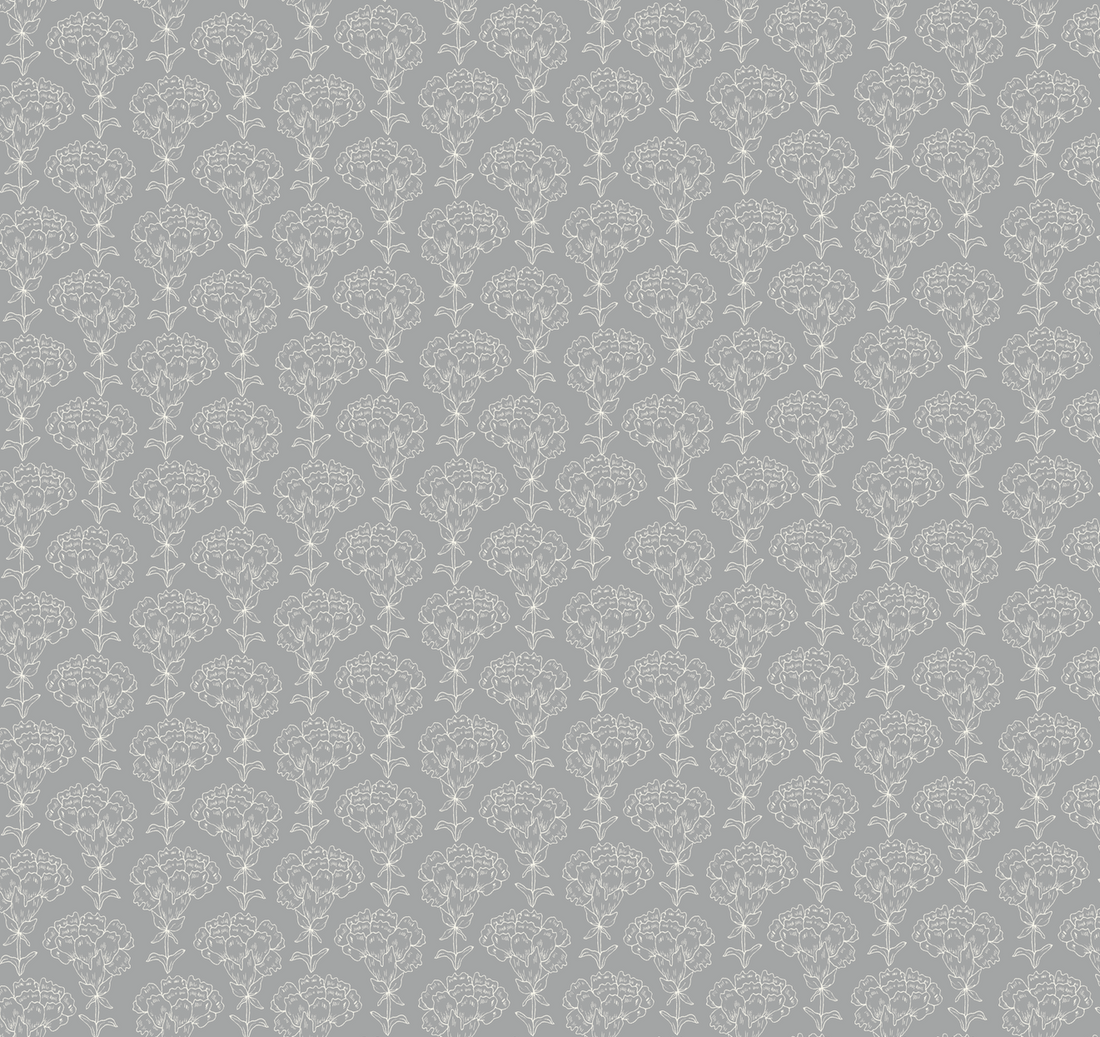 Calista Sage Green and Off-White Floral Removable Wallpaper