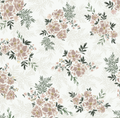 Ethel Floral Wallpaper in Pink, Green, White & Dark-Grey