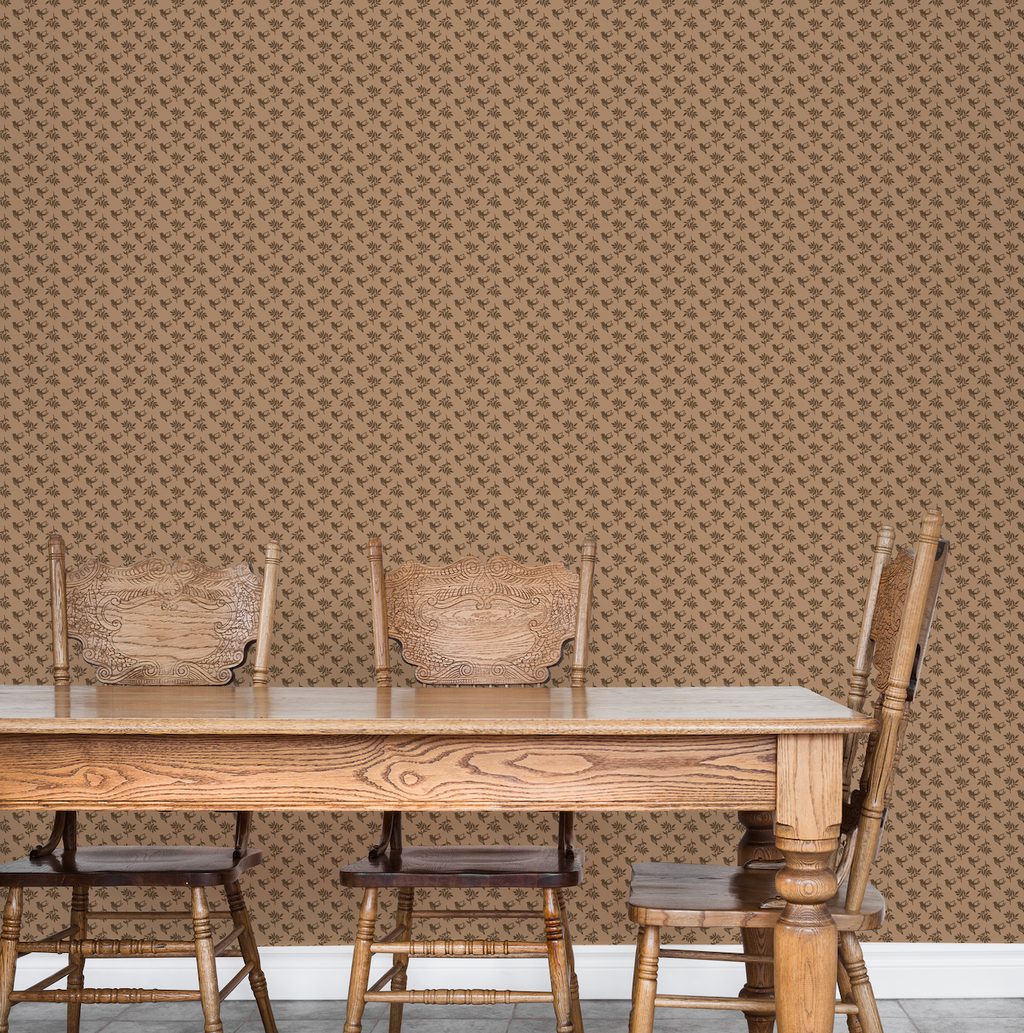 Scout Wallpaper in Brown and Dark Brown Traditional Style