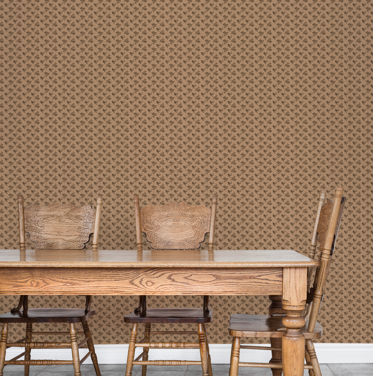 Scout Wallpaper in Brown and Dark Brown Traditional Style