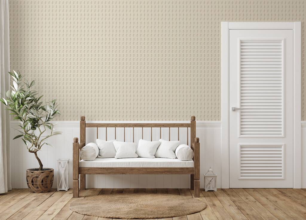 Poet Traditional Removable Wallpaper - Beige & Taupe