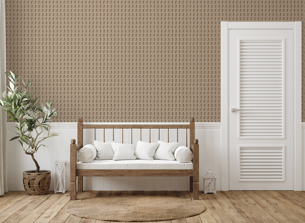 Poet Traditional Removable Wallpaper - Beige & Taupe