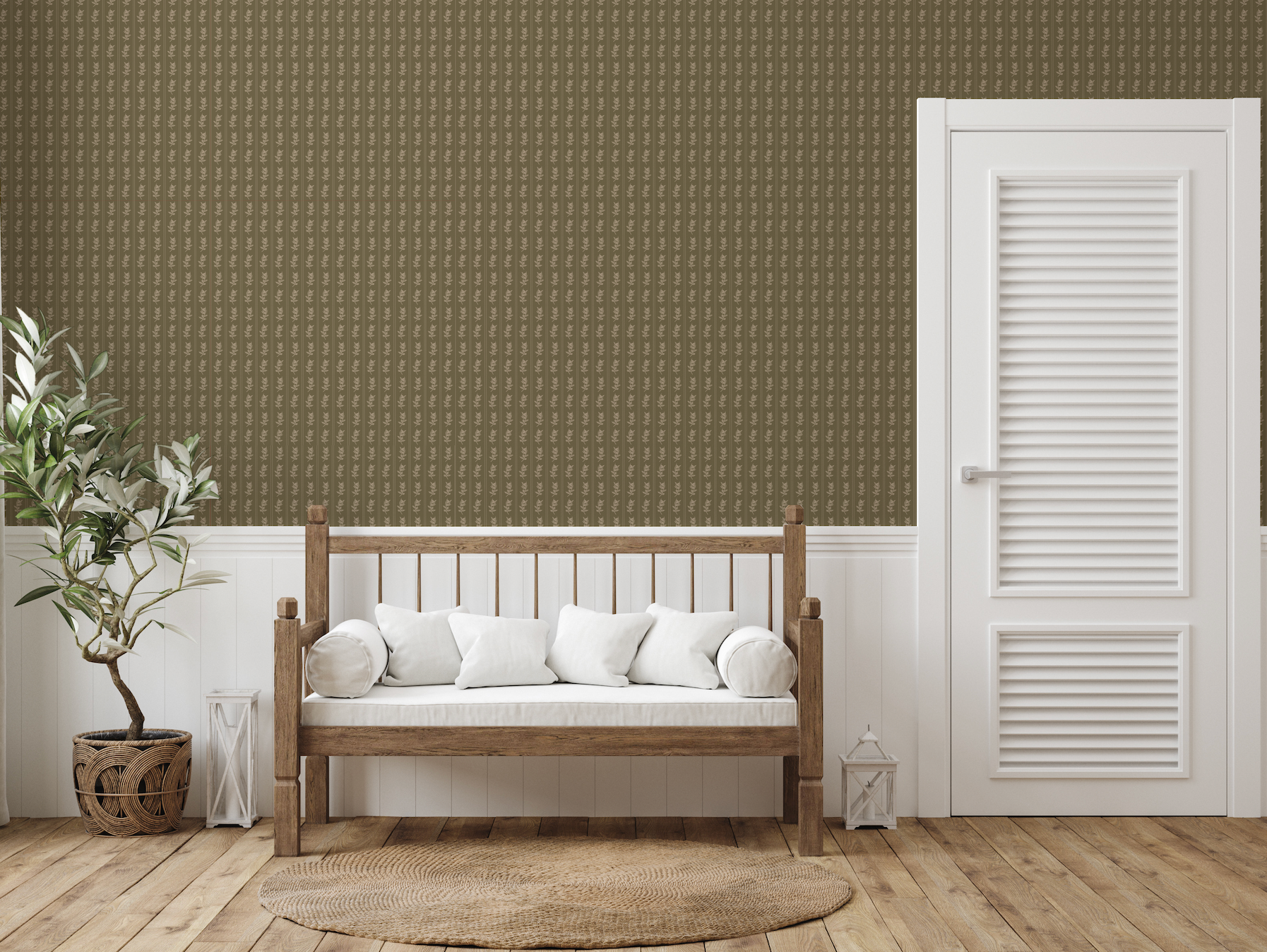 Poet Traditional Removable Wallpaper - Beige & Taupe