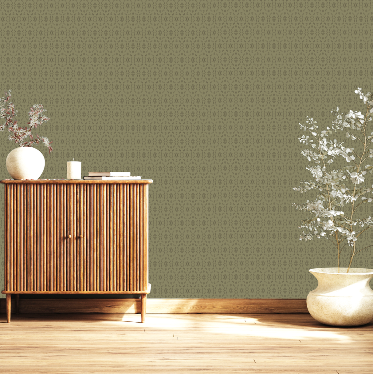 Zara Tan and Brown Geometric Bohemian Wallpaper