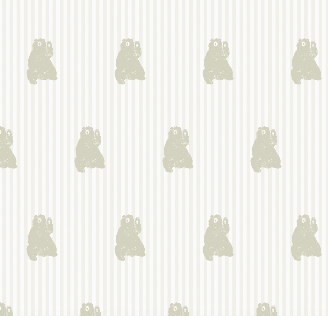 Theodore Whimsical Animal Print Wallpaper in White and Brown