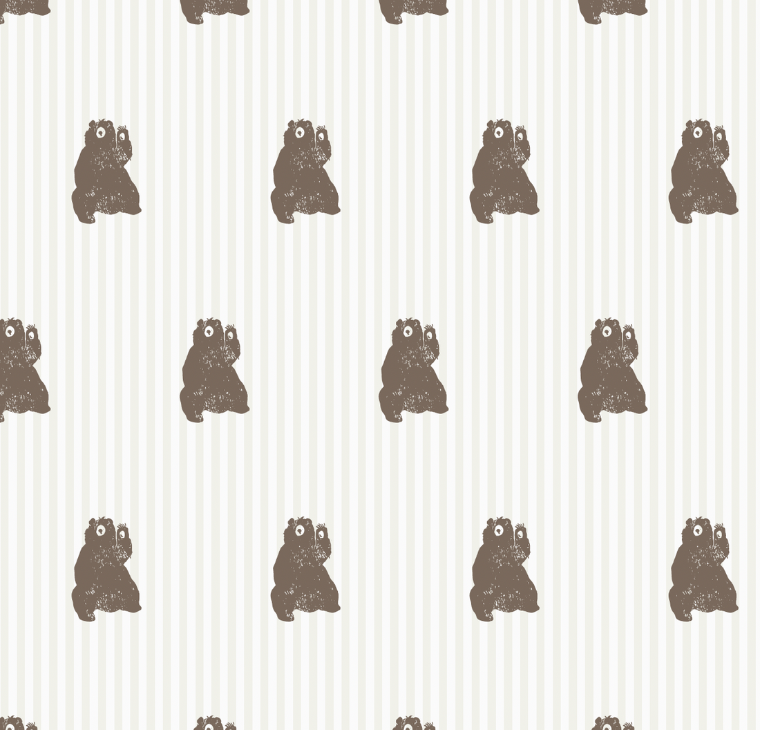 Theodore Whimsical Animal Print Wallpaper in White and Brown