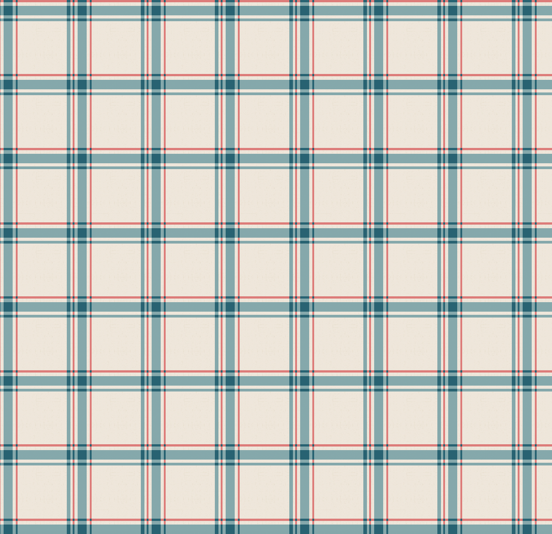 Chad Plaid Wallpaper in Cream and Blue - Modern Farmhouse Decor