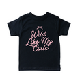 Wild Like My Curls Bow Kids Graphic Tee - Soft Cotton Casual Top