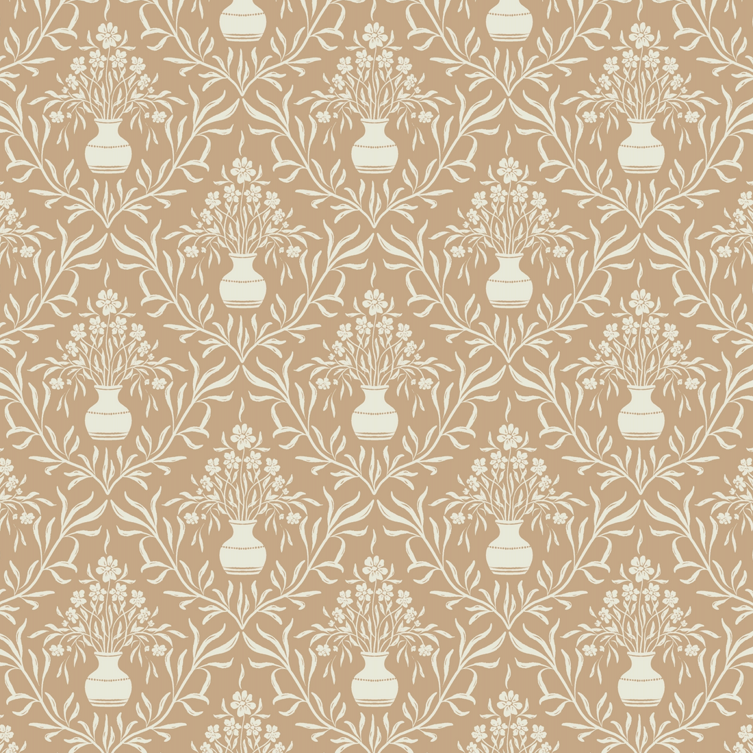 Adela Grey and White Floral Transitional Wallpaper
