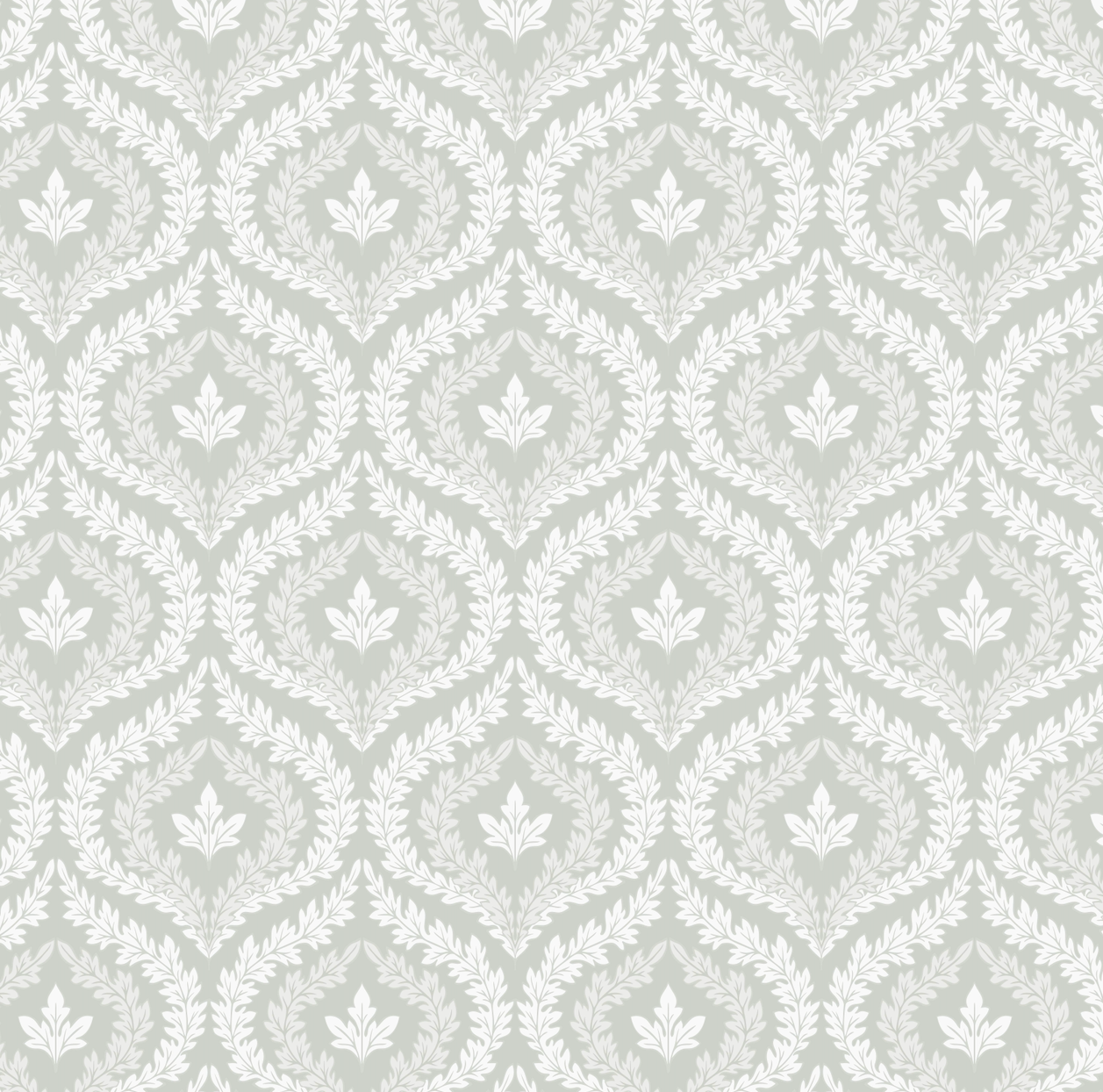 Harrison Geometric Wallpaper - Dark-Green & White Vintage Style