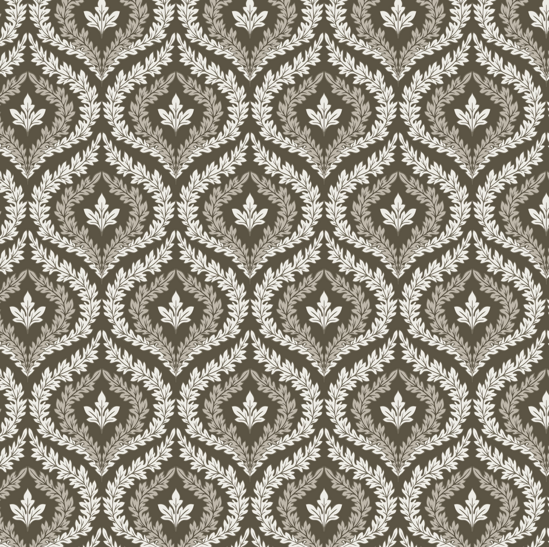 Harrison Geometric Wallpaper - Dark-Green & White Vintage Style