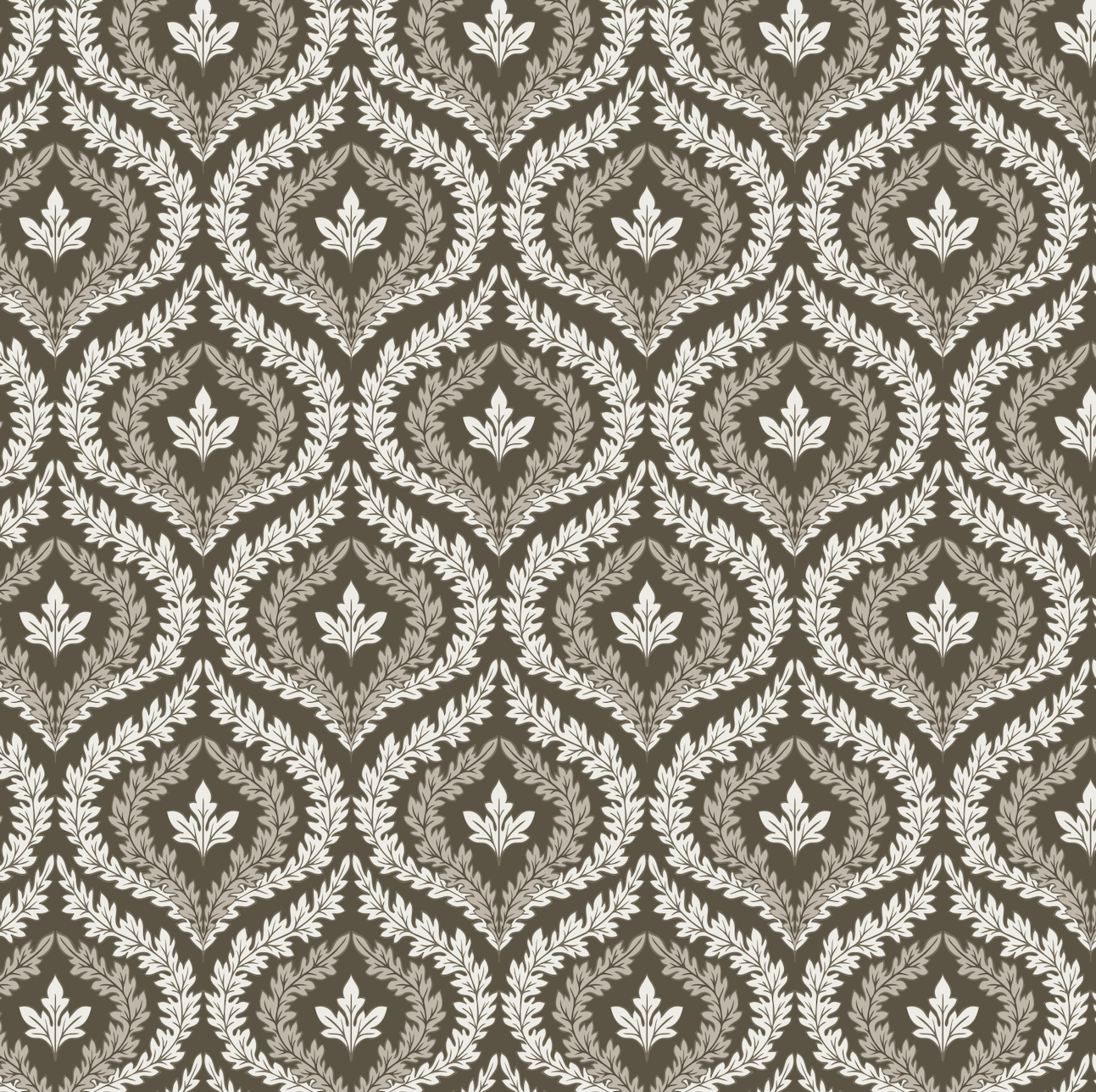 Harrison Geometric Wallpaper - Dark-Green & White Vintage Style
