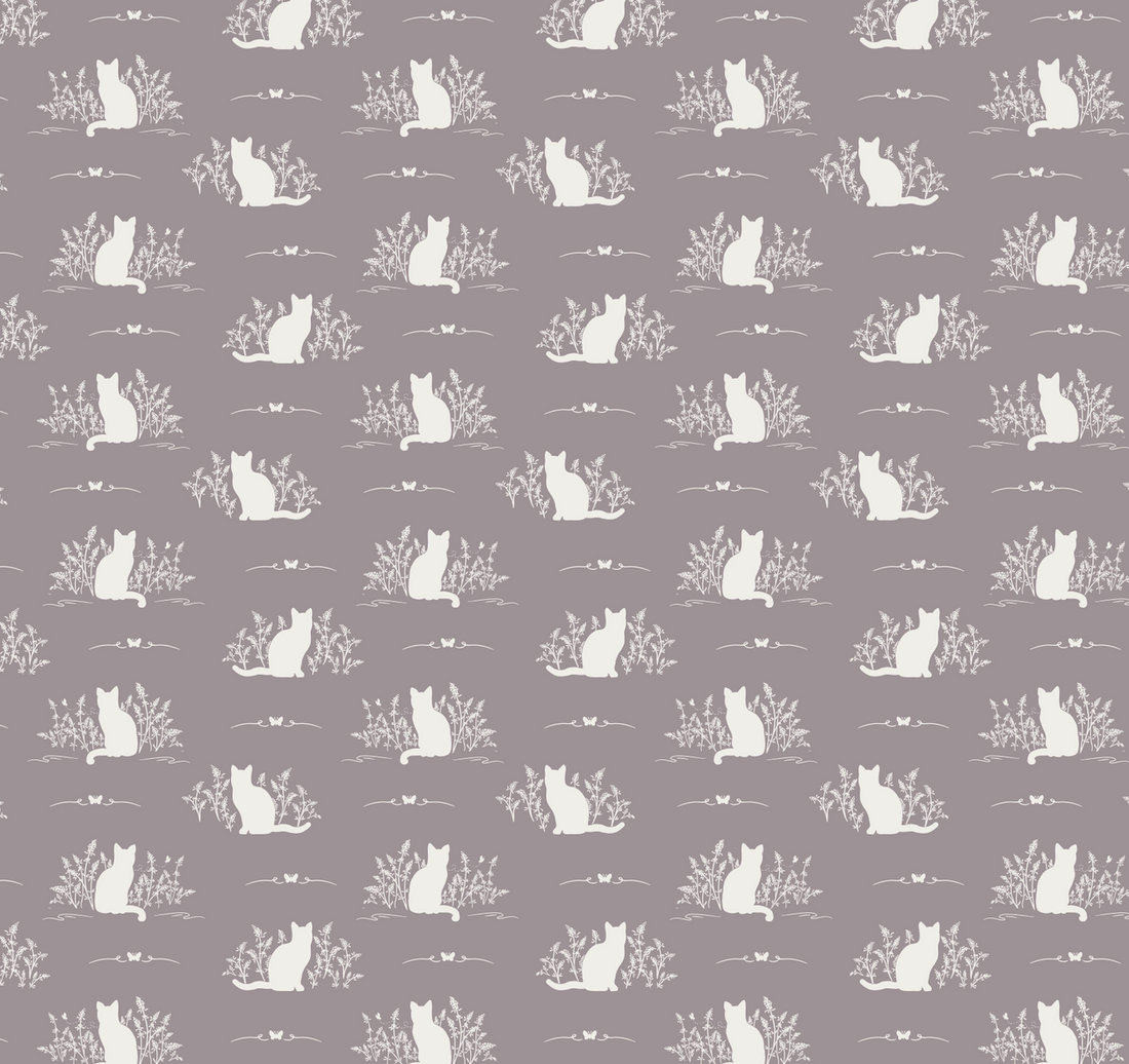 Berlioz Grey and White Whimsical Minimalist Wallpaper