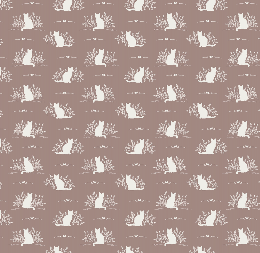 Berlioz Grey and White Whimsical Minimalist Wallpaper