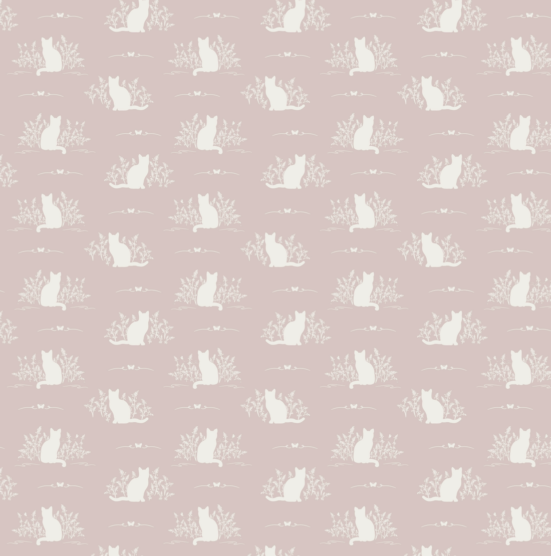 Berlioz Grey and White Whimsical Minimalist Wallpaper