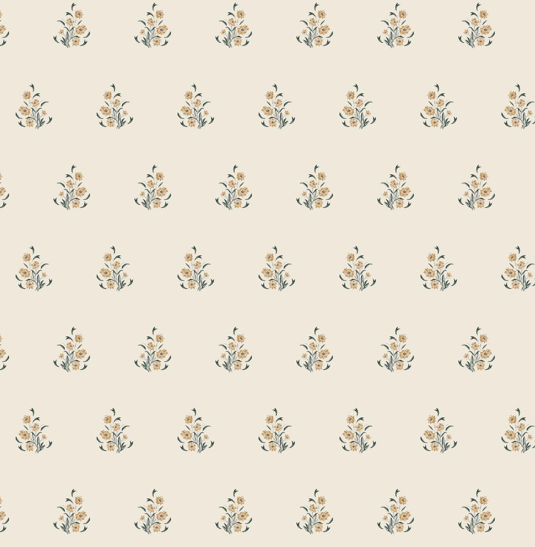 Vintage Floral Wallpaper, Traditional Cottagecore Wall Decor
