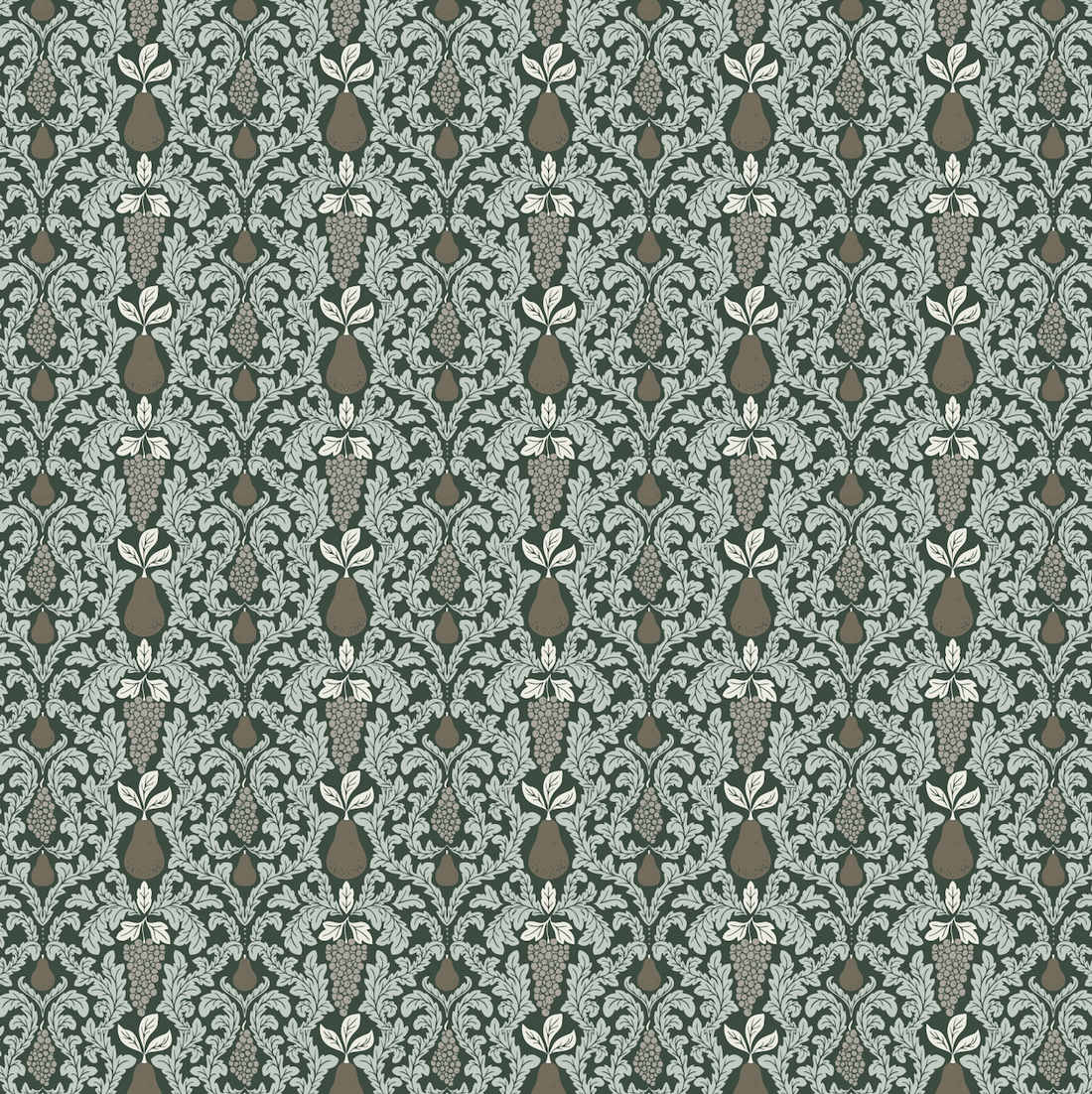 Felipe Botanical Vintage Wallpaper in Olive and Sage Green