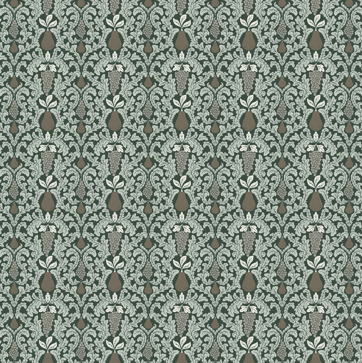 Felipe Botanical Vintage Wallpaper in Olive and Sage Green