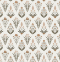 Alexandra Floral Wallpaper in Dark-Purple, Sage-Green, Terracotta