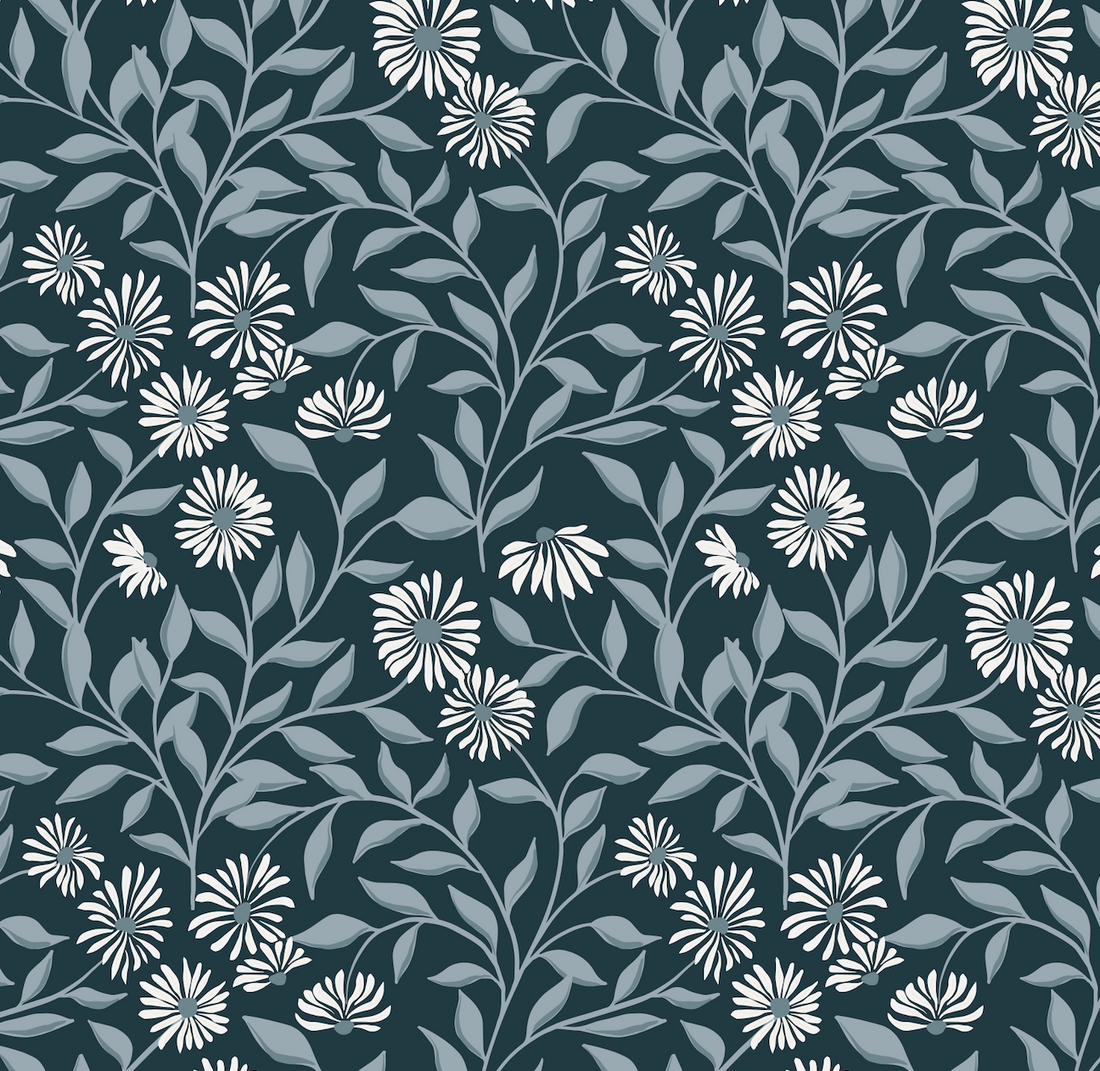 Adrian Floral Wallpaper - Sage Green, Cream & Muted Orange