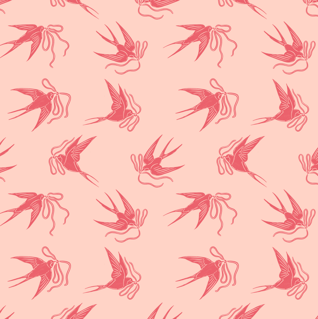 Sloane Floral Wallpaper in Soft Pastel Blue-Grey and Sage-Green