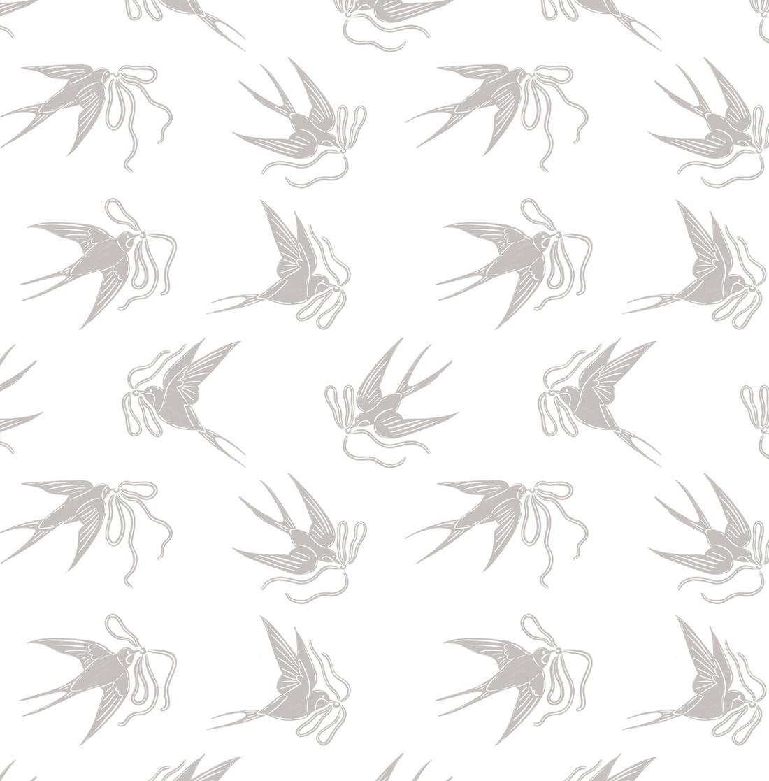 Sloane Floral Wallpaper in Soft Pastel Blue-Grey and Sage-Green