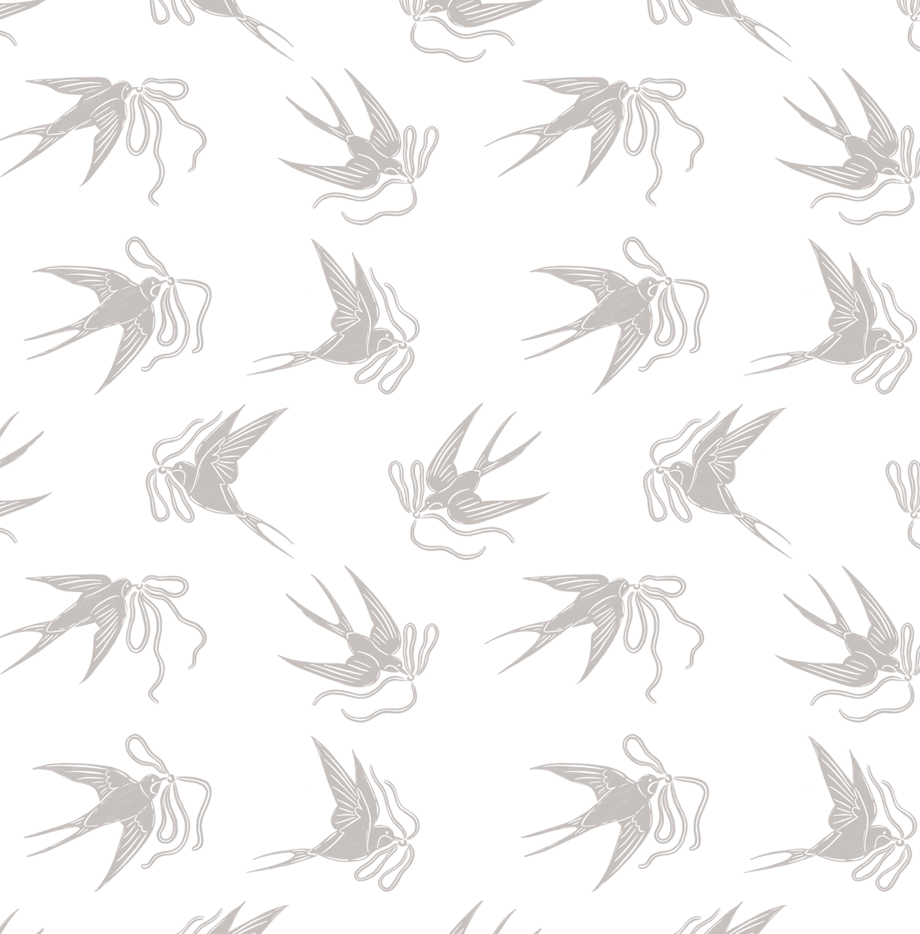 Sloane Floral Wallpaper in Soft Pastel Blue-Grey and Sage-Green