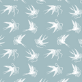 Sloane Floral Wallpaper in Soft Pastel Blue-Grey and Sage-Green