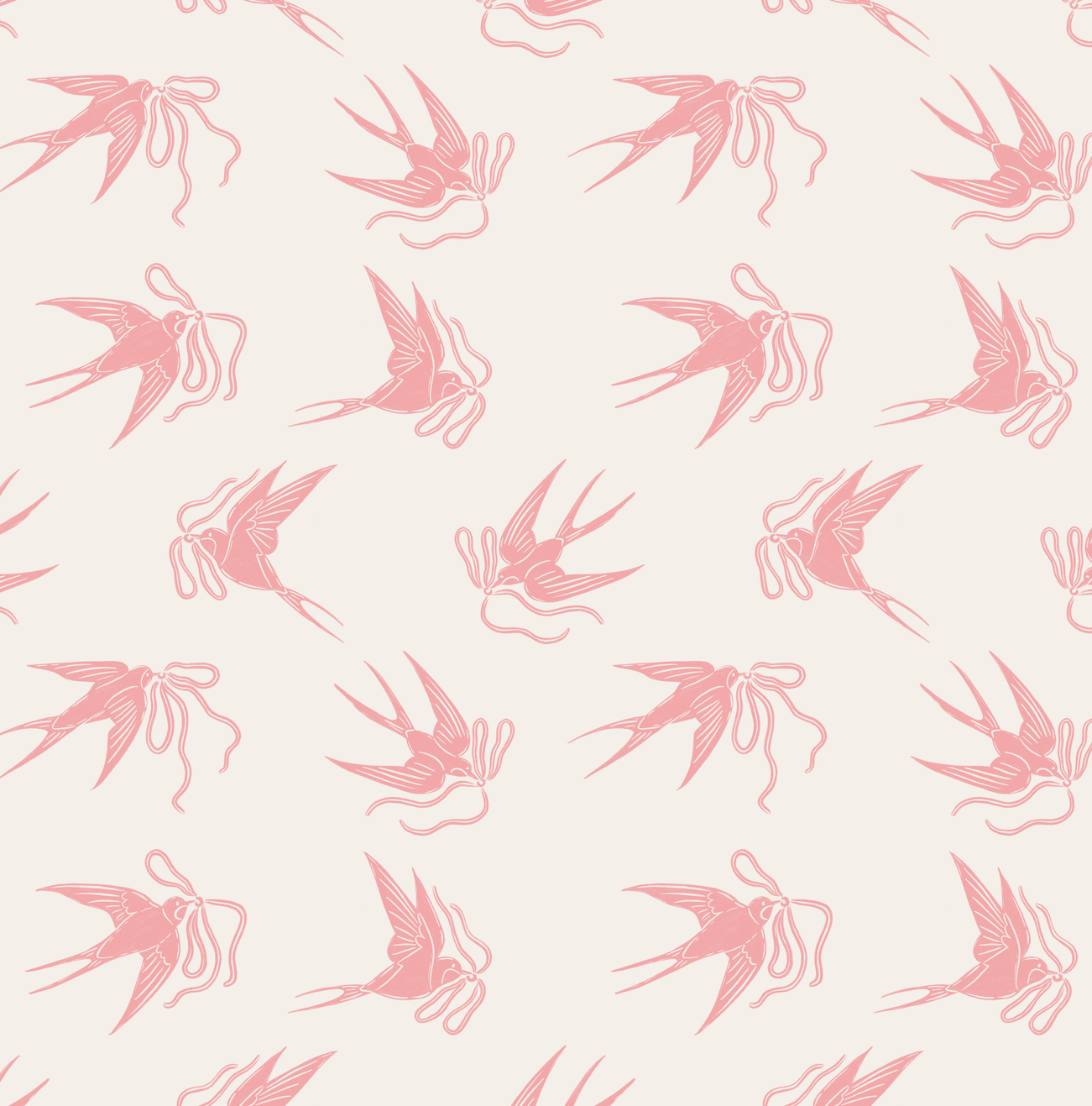 Sloane Floral Wallpaper in Soft Pastel Blue-Grey and Sage-Green