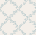 Pepper Floral Wallpaper in Blue, White and Beige - Traditional