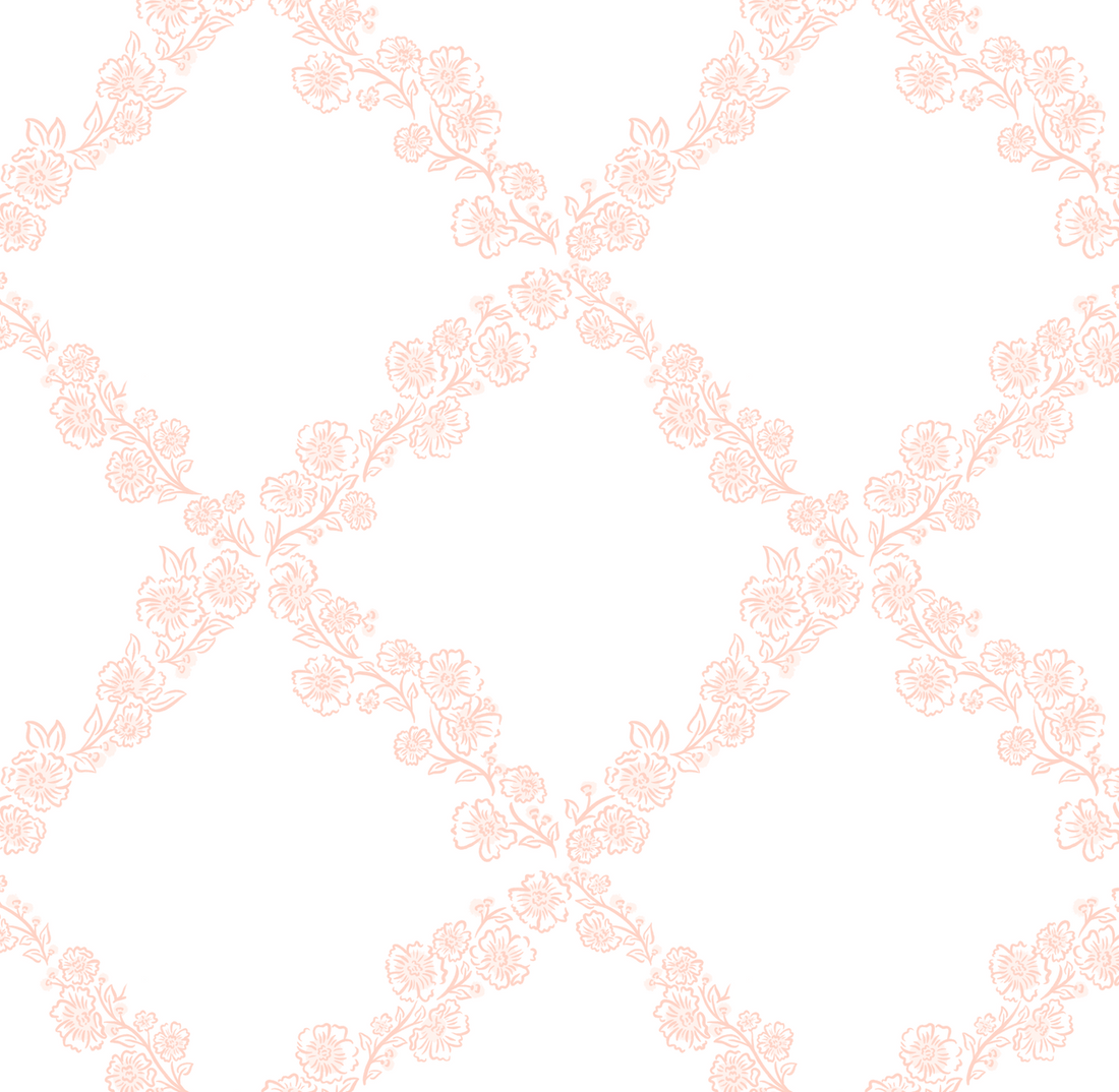 Pepper Floral Wallpaper in Blue, White and Beige - Traditional