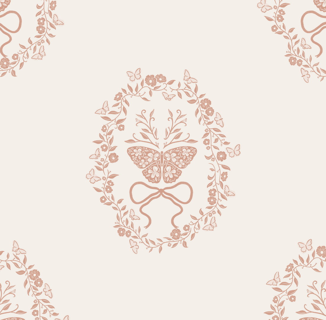 Mallory Sage Green and Blush Pink Floral Wallpaper