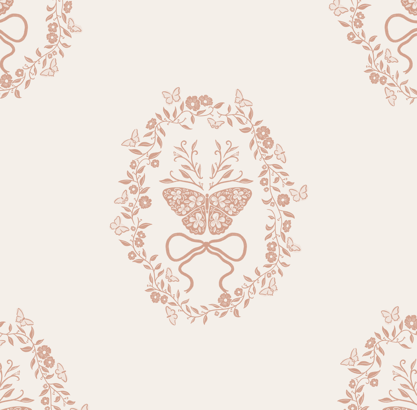 Mallory Sage Green and Blush Pink Floral Wallpaper