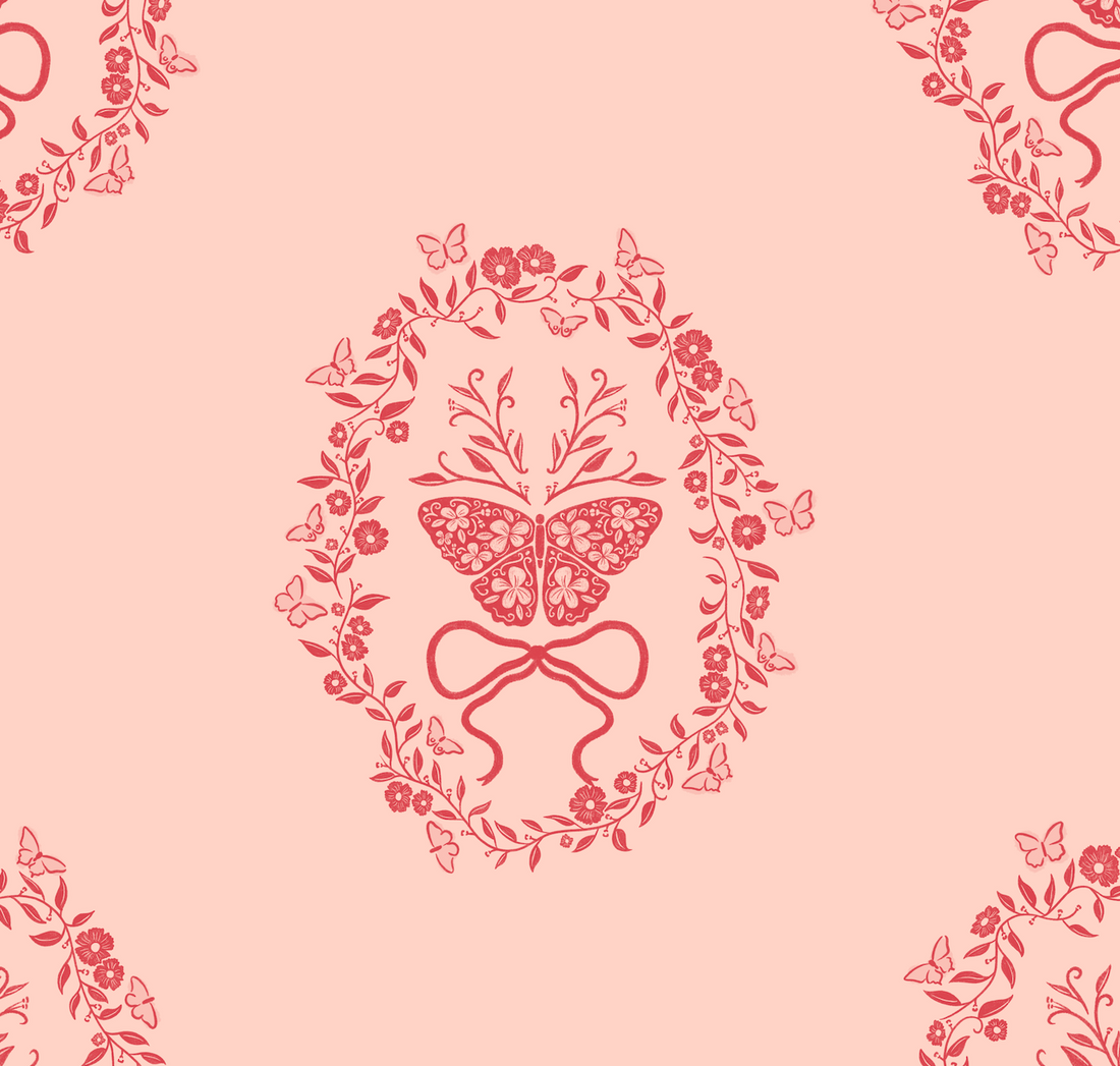 Mallory Sage Green and Blush Pink Floral Wallpaper