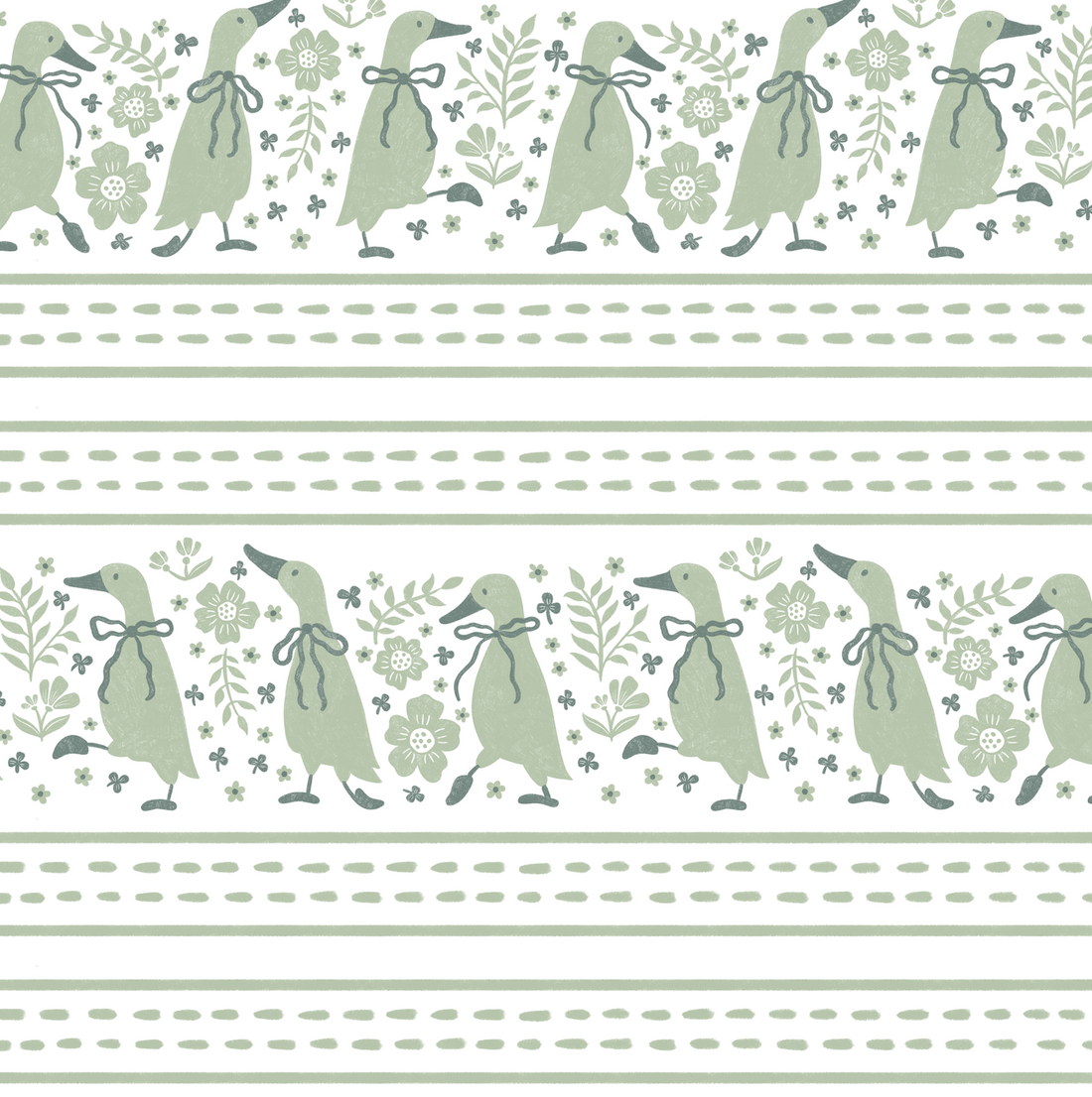 Gabby Whimsical Scandi-Nursery Wallpaper in Beige and Green