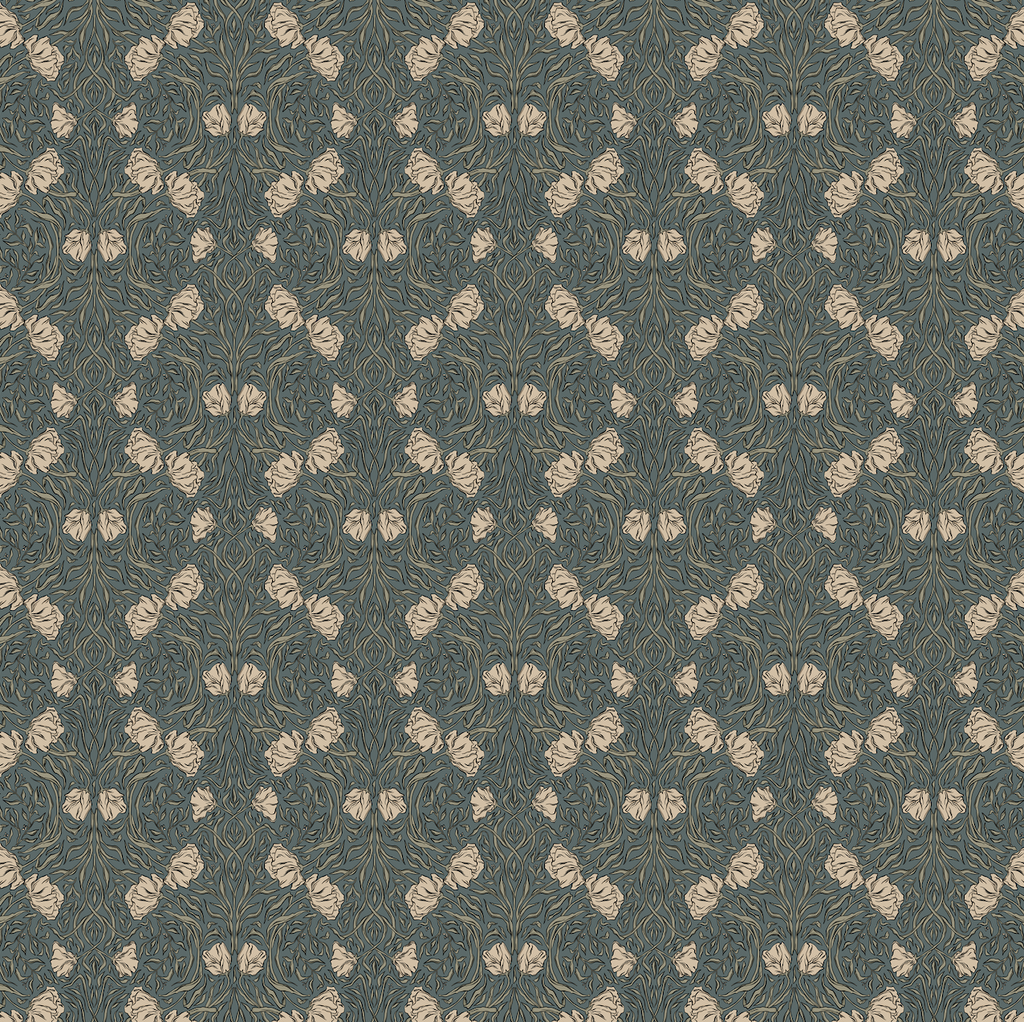 Amberly Floral Wallpaper: Traditional Botanical Green & Cream