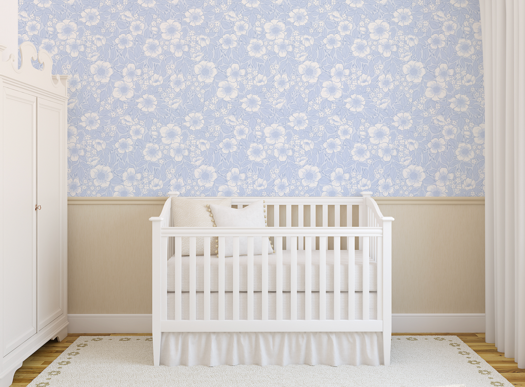 Abby Floral Removable Wallpaper in Lavender, Pink & Sage-Green