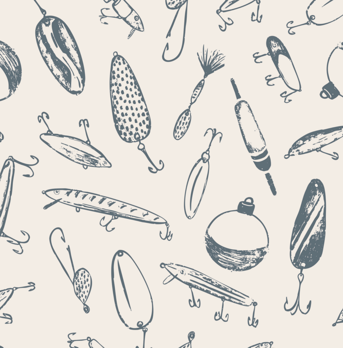 Bait Removable Peel and Stick Wallpaper by Kim Hallquist Designs