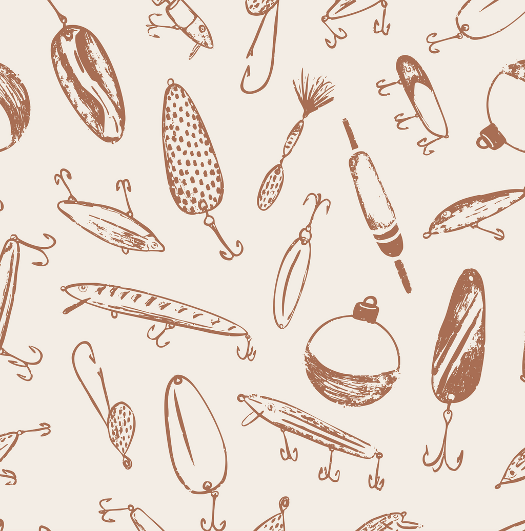 Bait Removable Peel and Stick Wallpaper by Kim Hallquist Designs