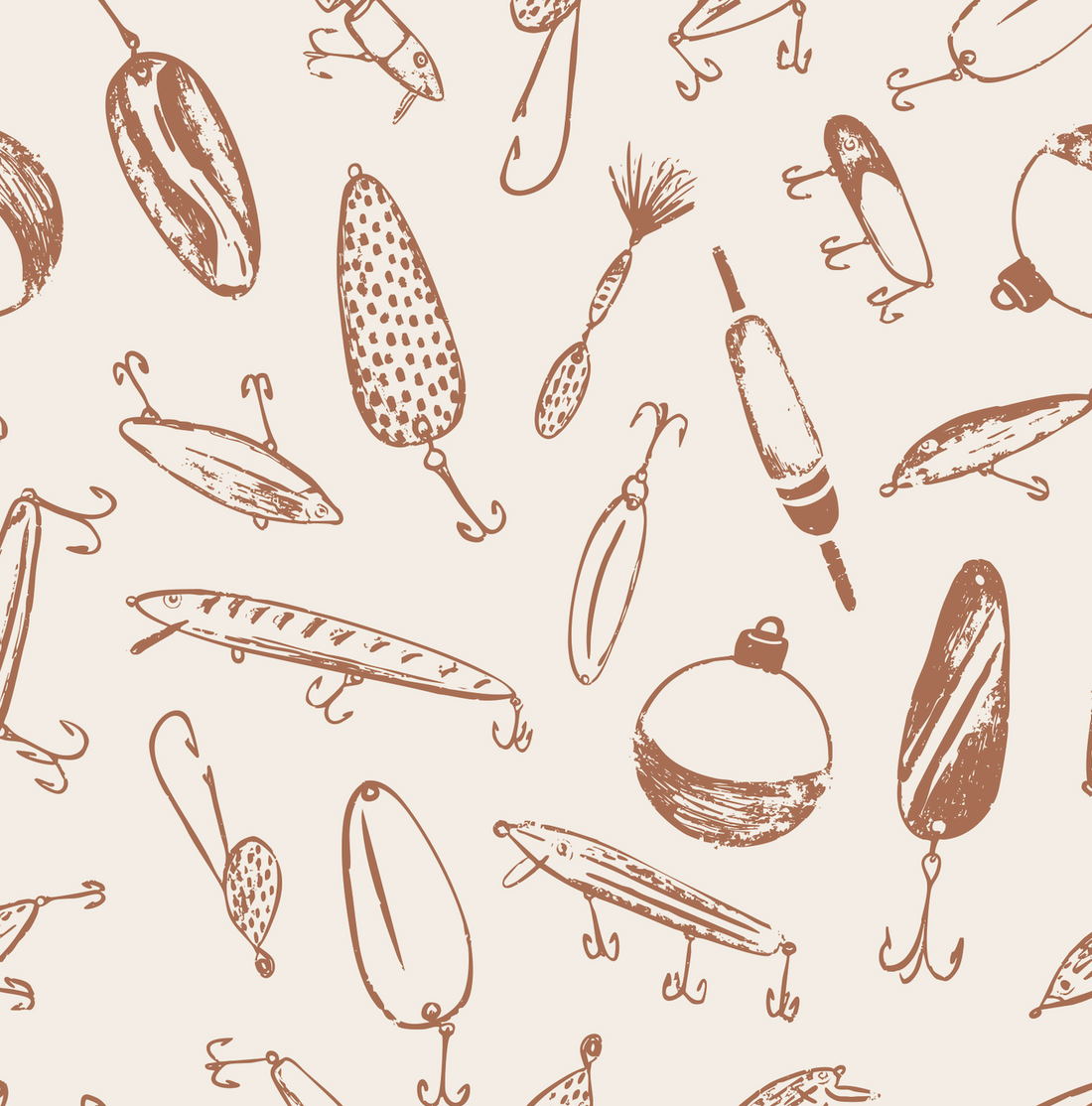 Bait Removable Peel and Stick Wallpaper by Kim Hallquist Designs
