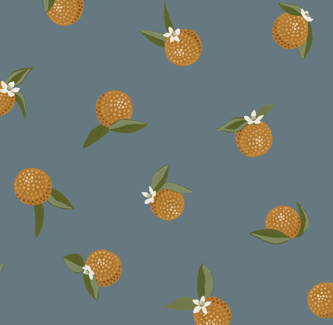 Roe Floral Removable Wallpaper in Orange, White, Cream, Dark-Red
