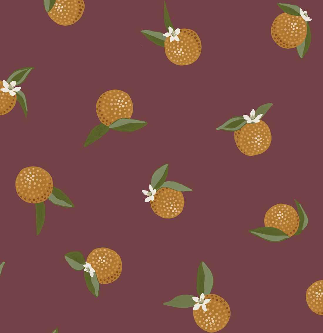 Roe Floral Removable Wallpaper in Orange, White, Cream, Dark-Red