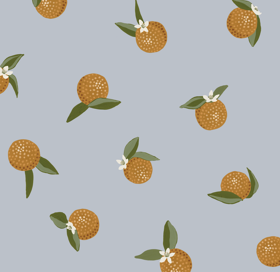 Roe Floral Removable Wallpaper in Orange, White, Cream, Dark-Red