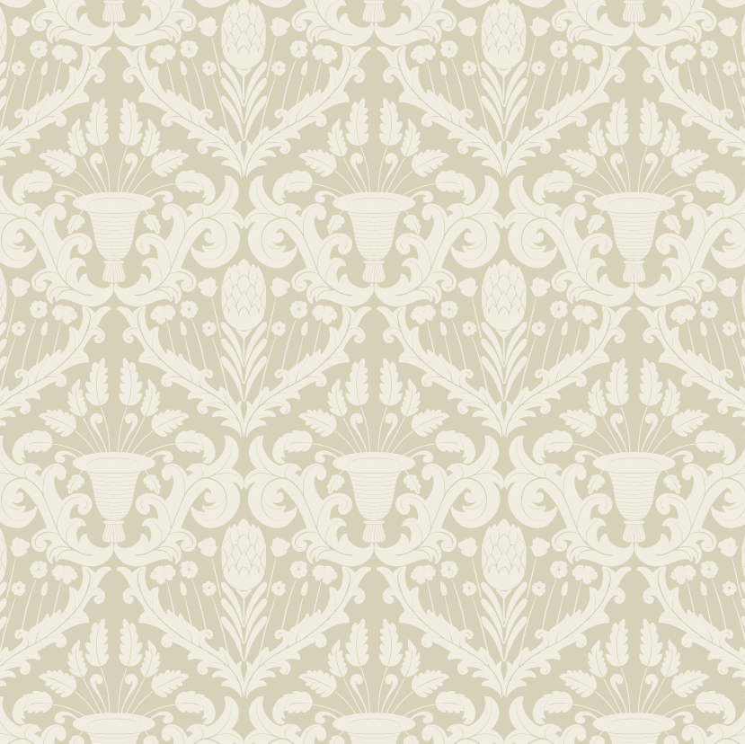 Giselle Floral Wallpaper in Beige and Cream Traditional Print