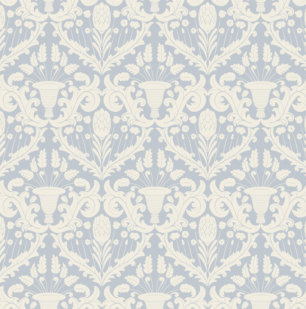 Giselle Floral Wallpaper in Beige and Cream Traditional Print