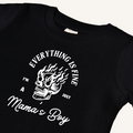 Everything's Fine Mama's Boy Graphic Kids Tee - Black & White