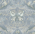 Cami Romantic Floral Removable Wallpaper in Dusty Blue and Sage