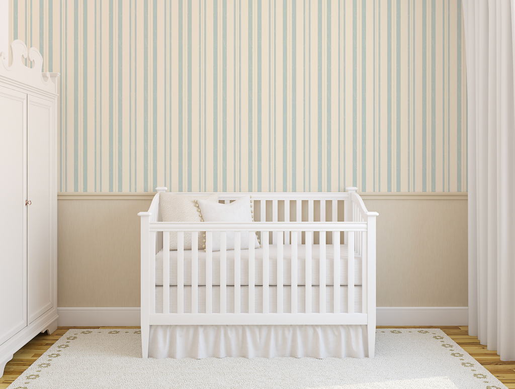Joey Striped Removable Wallpaper in Light Blue & Cream